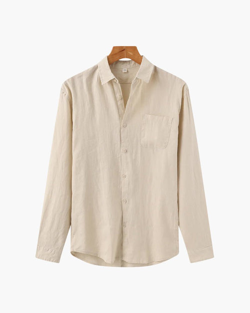 Cape Town Men's 100% Linen Shirt photographed for Eaton Row Co.
