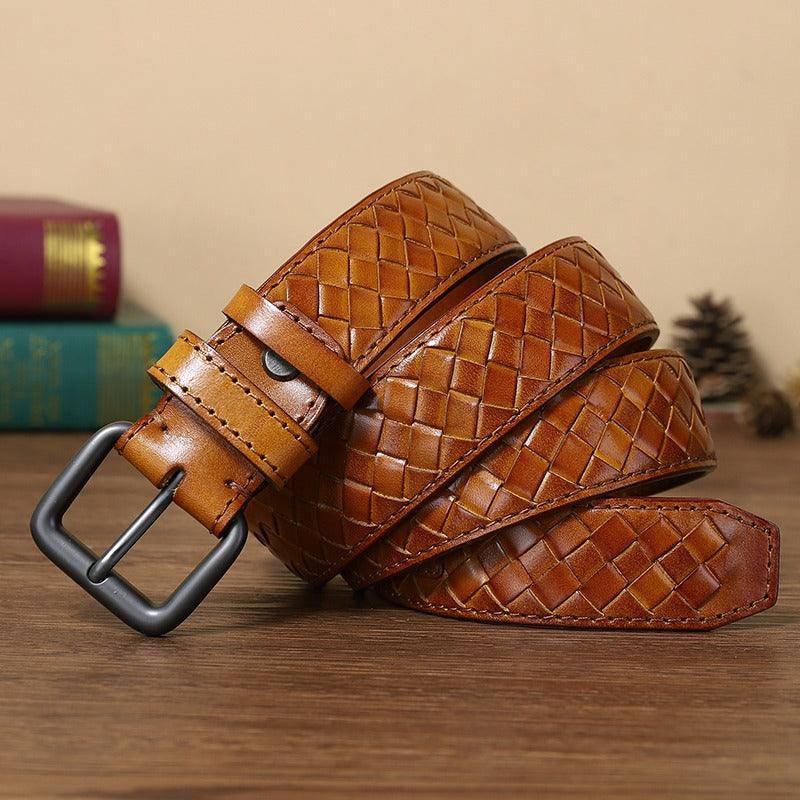 Anatol Men's Braided Leather Belt, alternate angle 2