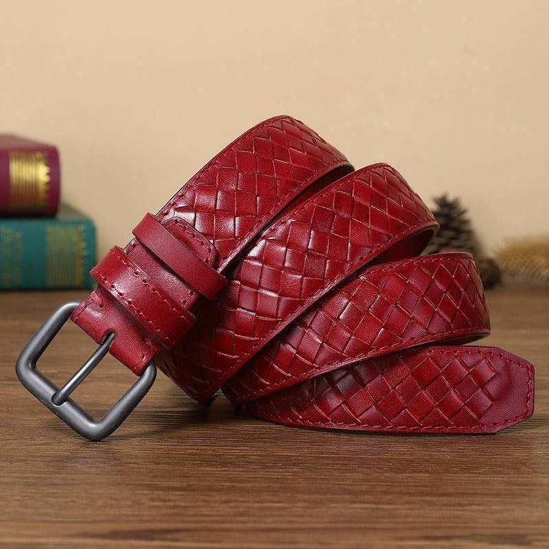 Anatol Men's Braided Leather Belt, alternate angle 3