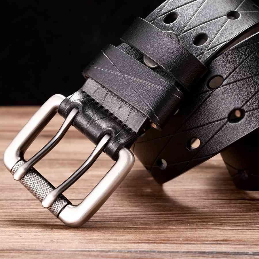Svetunia Men's Double-Pin Leather Belt, alternate angle 4
