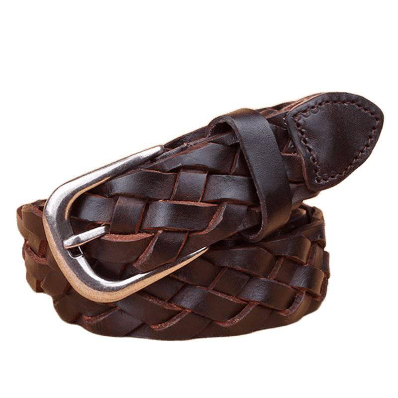Masui Men's Braided Leather Belt photographed for Eaton Row Co.