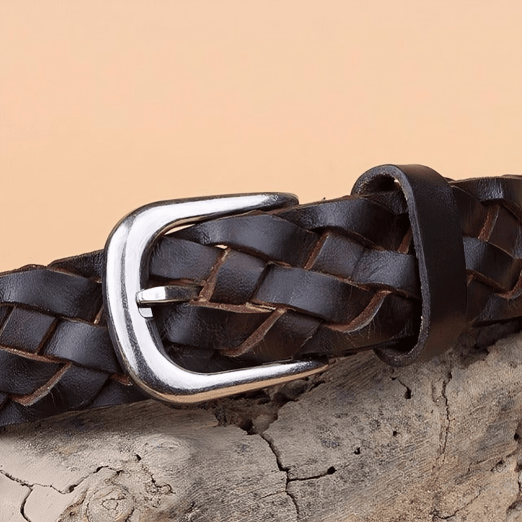 Masui Men's Braided Leather Belt, alternate angle 8