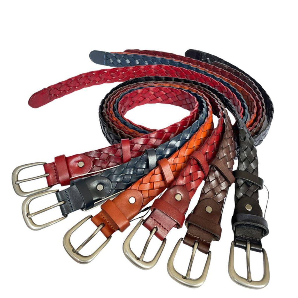 Masui Men's Braided Leather Belt, alternate angle 7