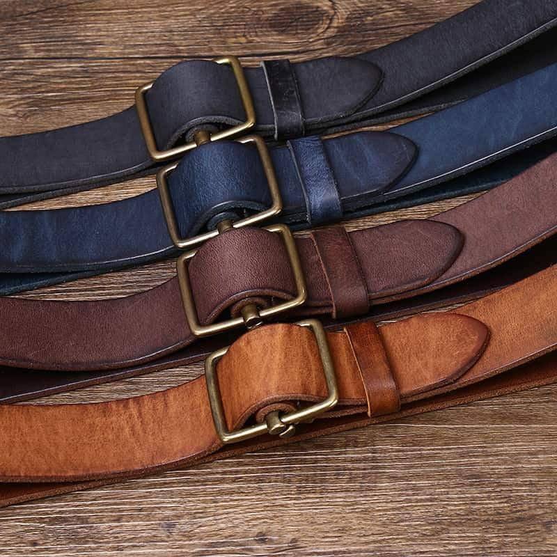 Strumiana Men's Full-Grain Leather Belt, alternate angle 5