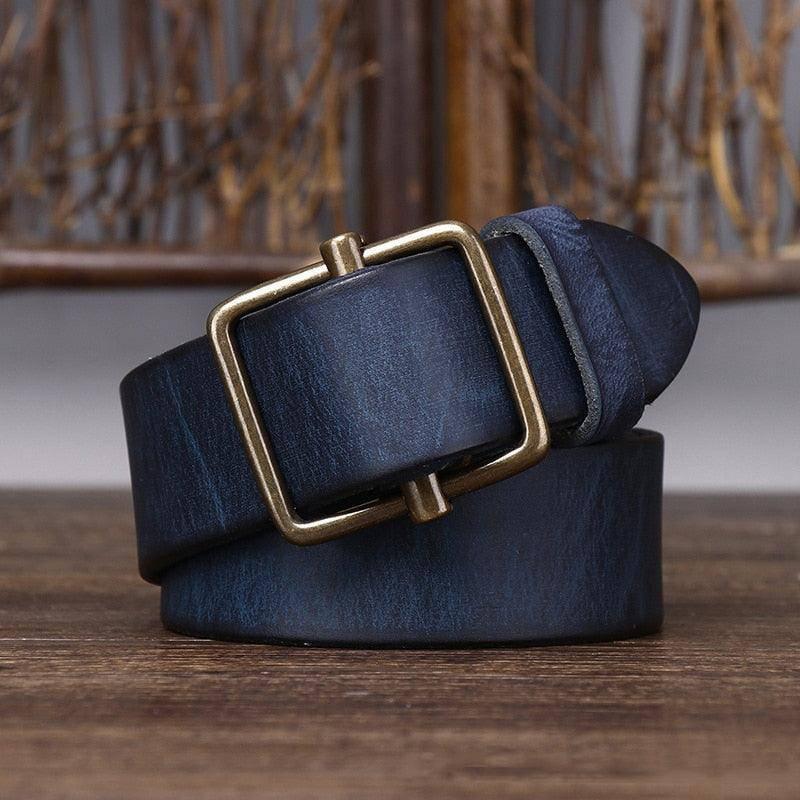 Strumiana Men's Full-Grain Leather Belt photographed for Eaton Row Co.