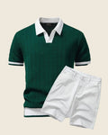 Men's Old Money Polo Shirt & Shorts Set photographed for Eaton Row Co.