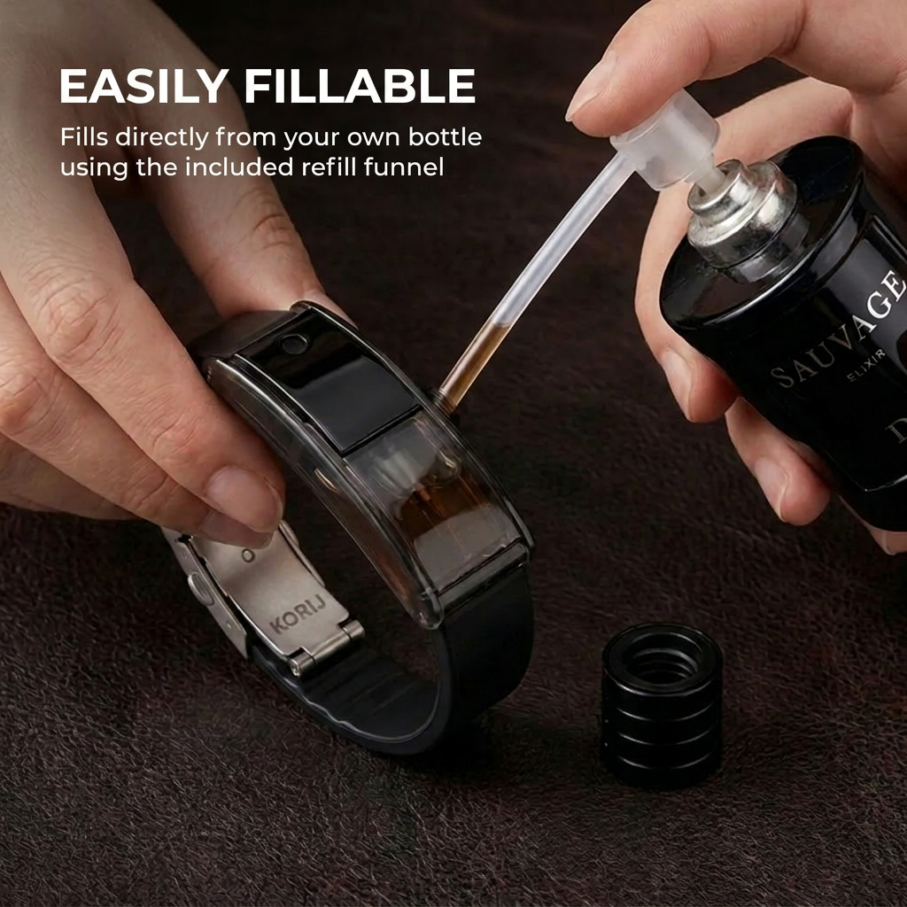 Noir Aura Refillable Cologne Bracelet, alternate angle 3