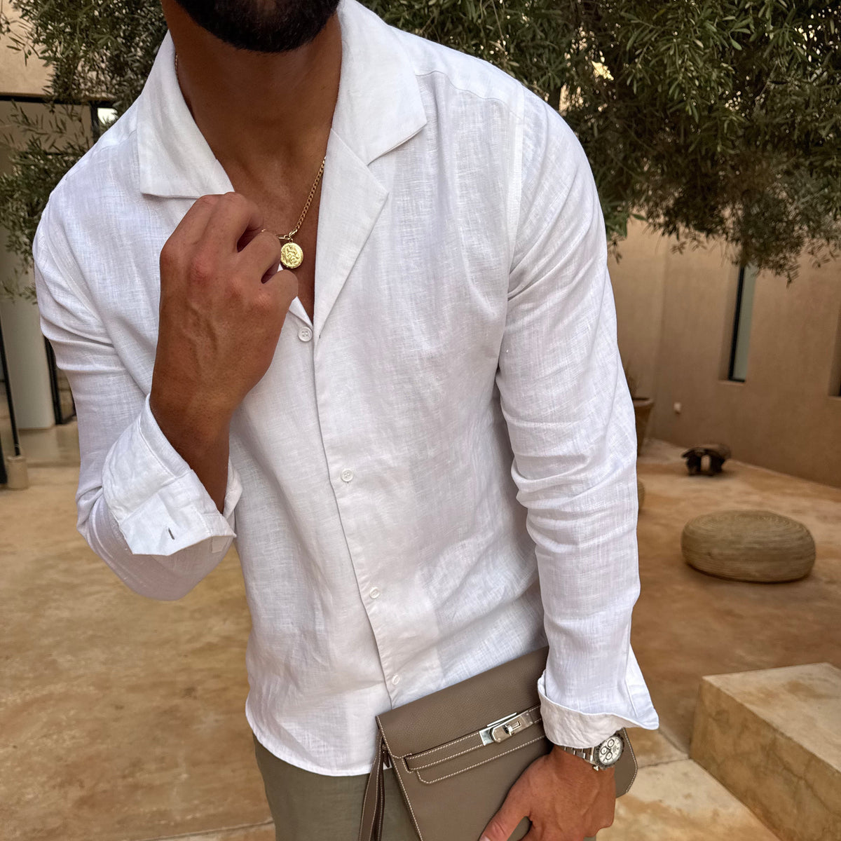 Capri Men's Linen Shirt, alternate angle 2