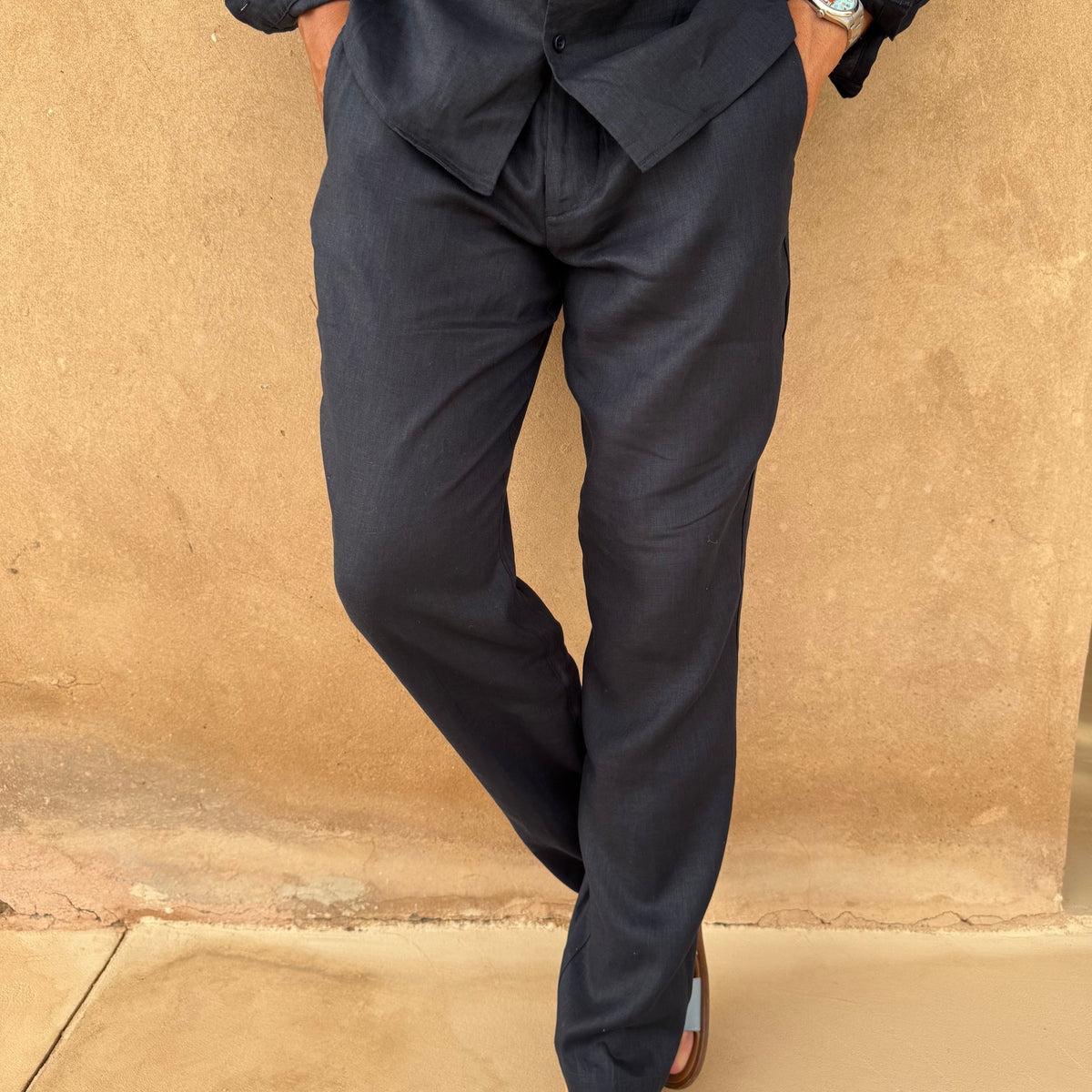Capri Men's Linen Trousers, alternate angle 12