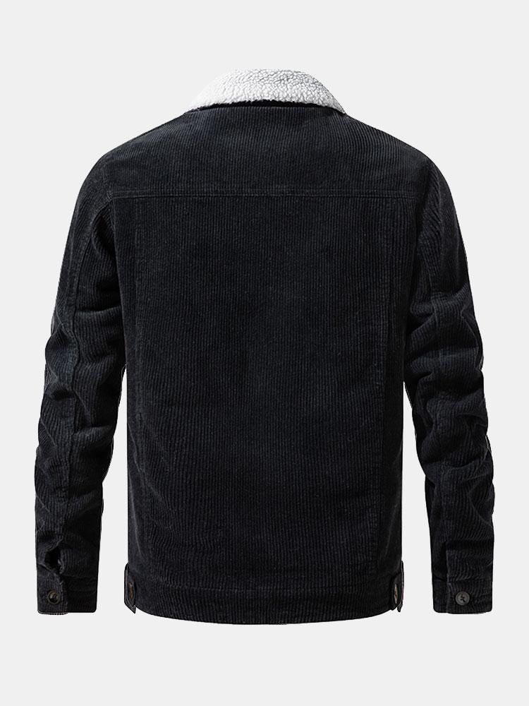 Men's Teddy-Fleece Lined Corduroy Jacket, alternate angle 3