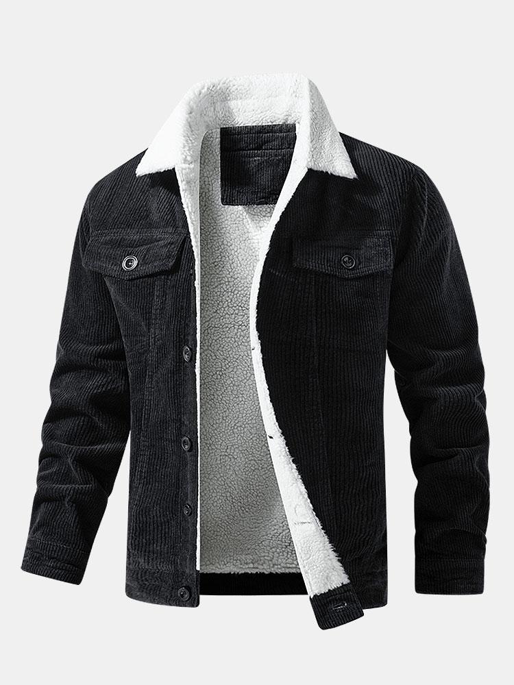 Men's Teddy-Fleece Lined Corduroy Jacket, alternate angle 2