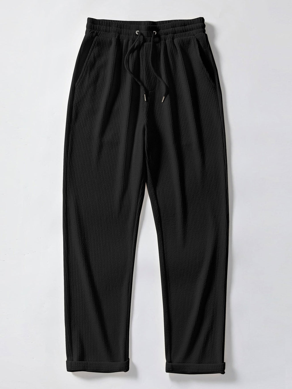 Men's Textured V-Neck Polo & Trousers Set, alternate angle 19