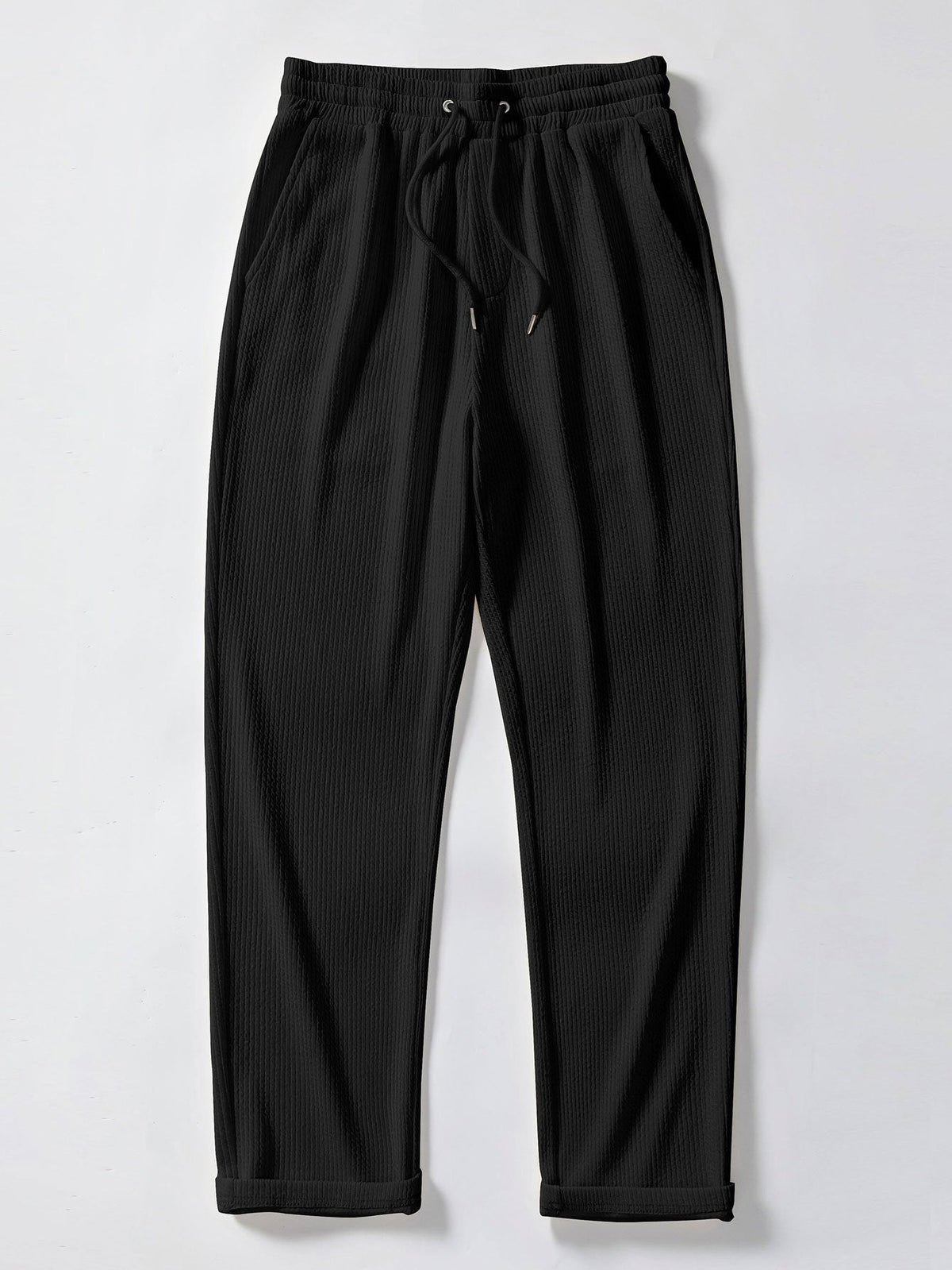 Men's Textured V-Neck Polo & Trousers Set, alternate angle 19