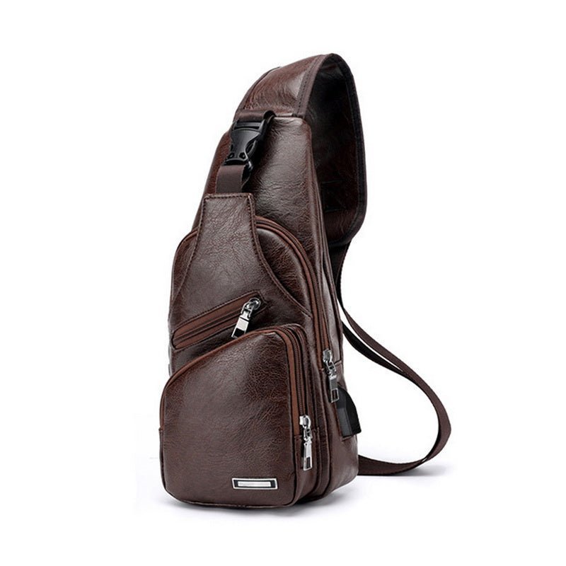 Men's Classic Leather Shoulder Bag photographed for Eaton Row Co.