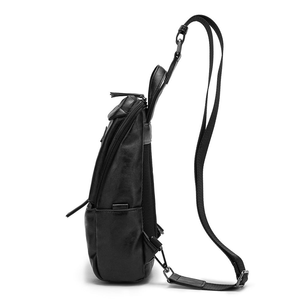 Men's Synthetic Leather Crossbody Bag, alternate angle 2