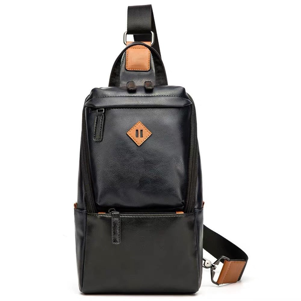 Men's Synthetic Leather Crossbody Bag photographed for Eaton Row Co.