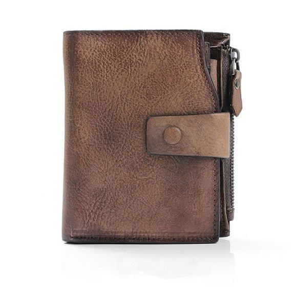 Men's Retro Cowhide Leather Wallet, alternate angle 4