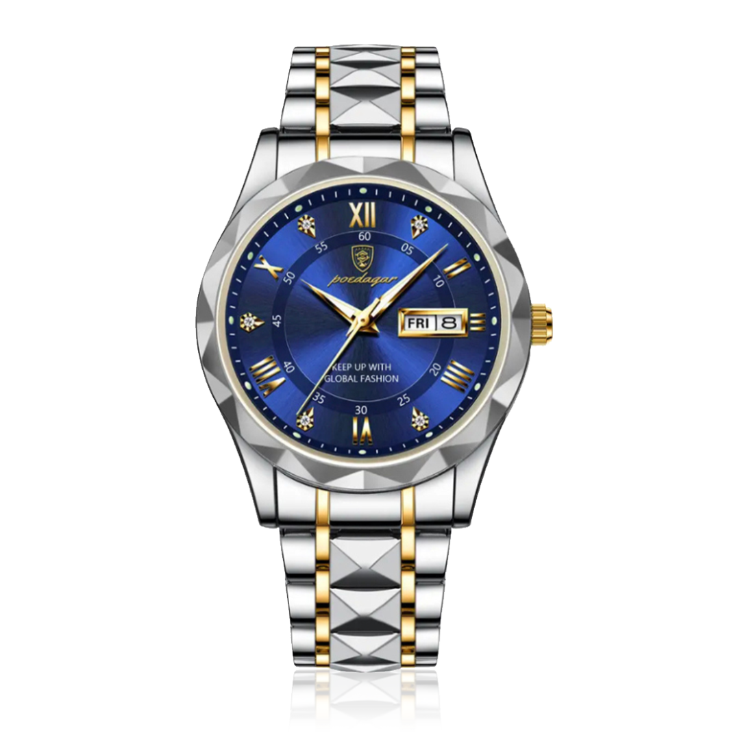 Men's 40mm Luminous Water-Resistant Steel Watch photographed for Eaton Row Co.