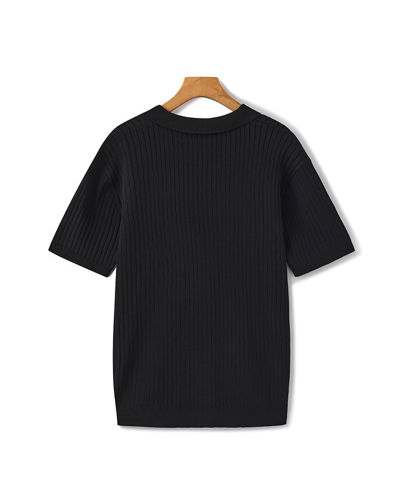 Men's Premium Ribbed Knit Polo Shirt, alternate angle 9