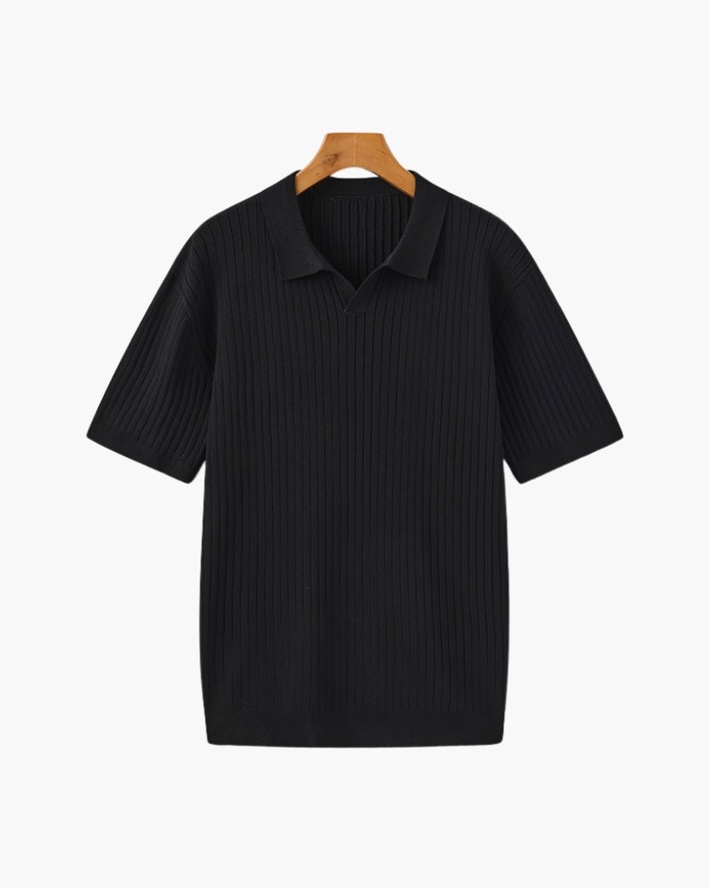 Men's Premium Ribbed Knit Polo Shirt, alternate angle 8