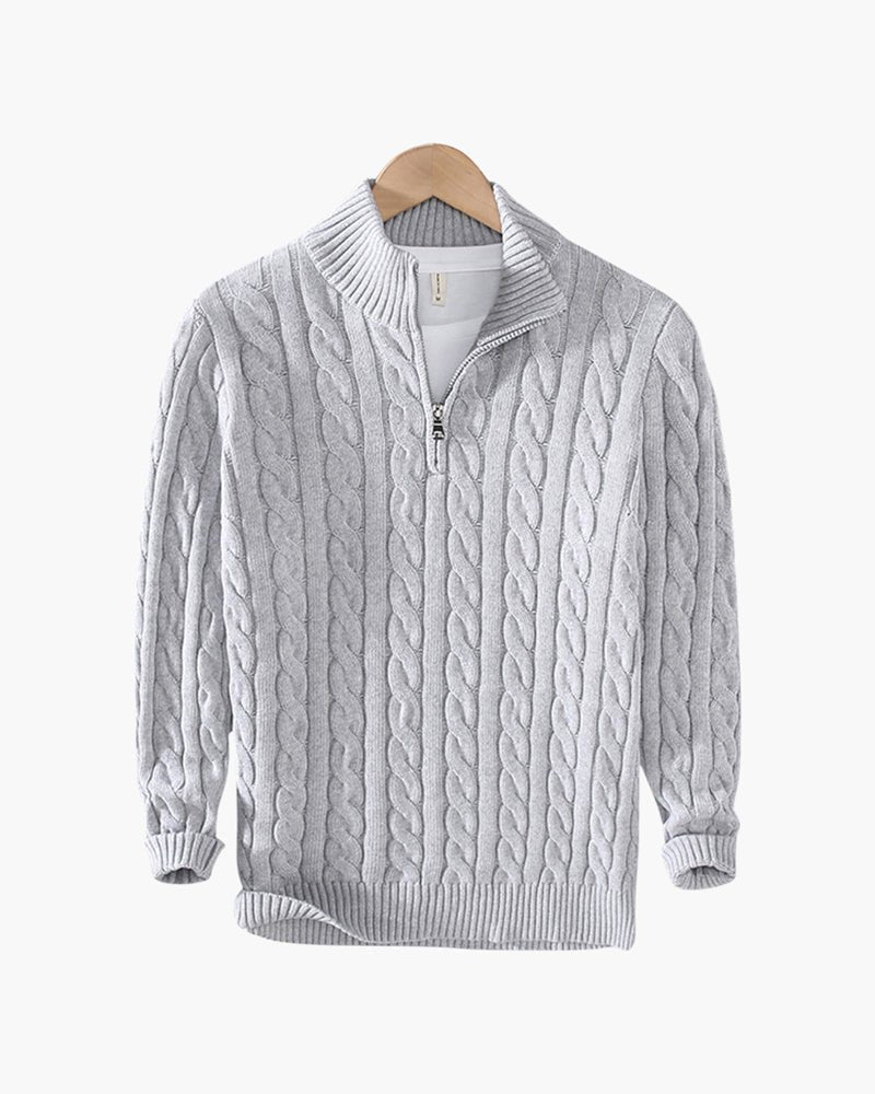 Verbier Men's Cotton Half-Zip Jumper photographed for Eaton Row Co.