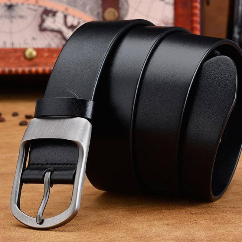 Vintage Men's Matte Buckle Leather Belt photographed for Eaton Row Co.