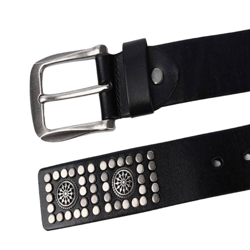 Makan Men's Studded Leather Belt, alternate angle 5