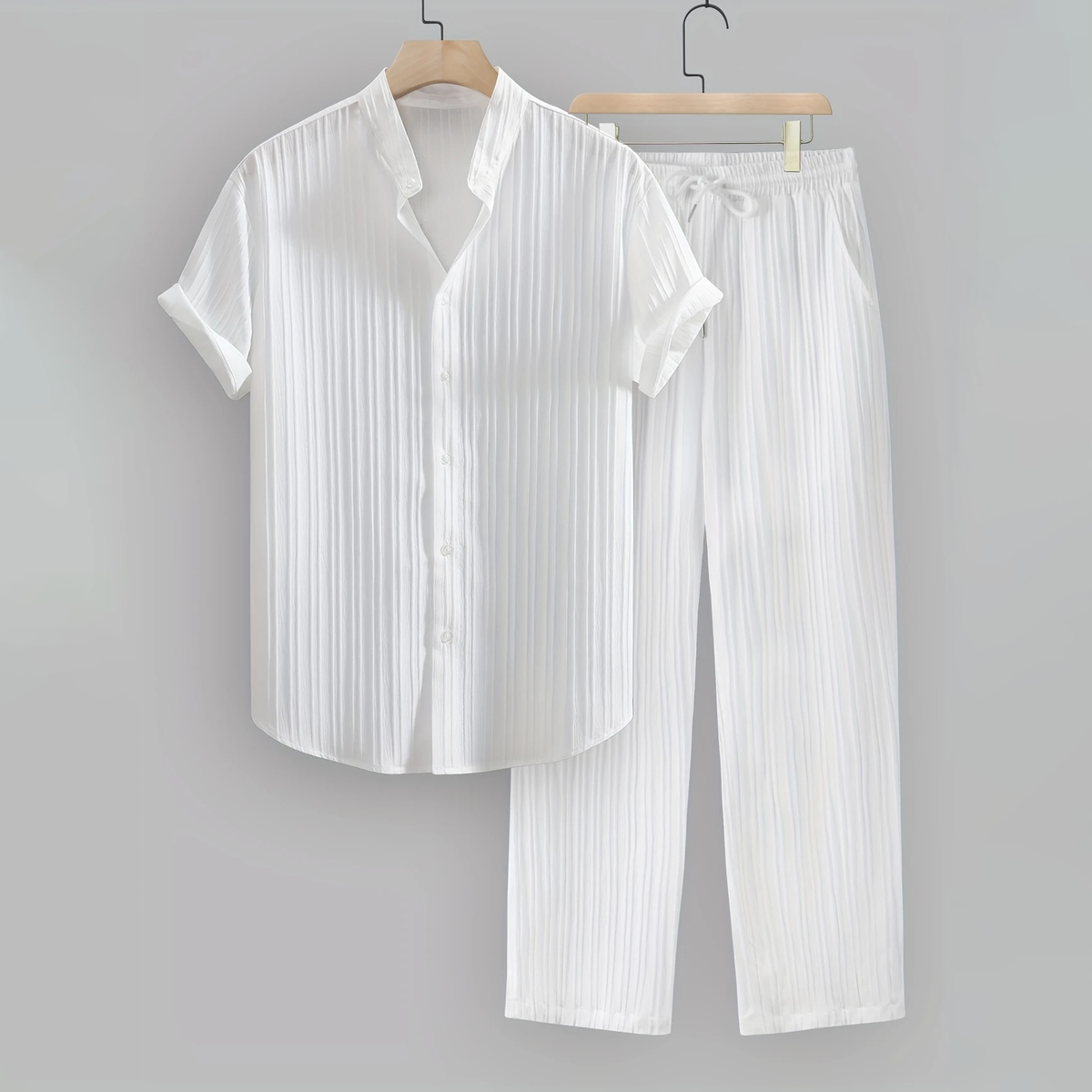Monteiro Men's Striped Lounge Set photographed for Eaton Row Co.